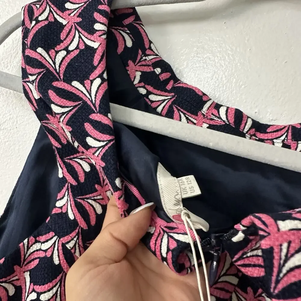 Boden Martha Pink Navy Shift Sheath Dress Pockets Work Women’s Size 12R US NWT - Picture 7 of 8